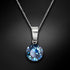 Серебряный кулон "Классика (Bermuda Blue)" с кристаллами Swarovski™